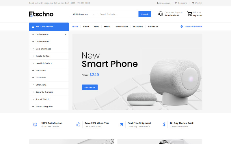 электроника многоцелевая тема woocommerce