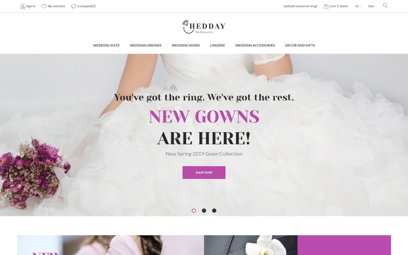 свадебный адаптивный шаблон prestashop theme