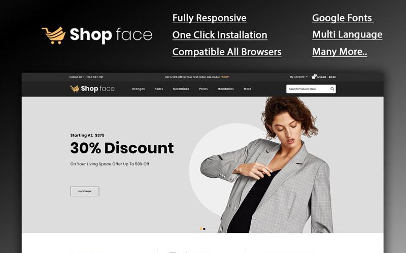 шаблон модного магазина opencart