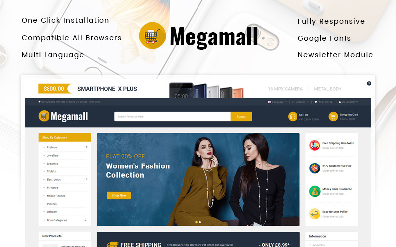 универсальный шаблон магазина opencart
