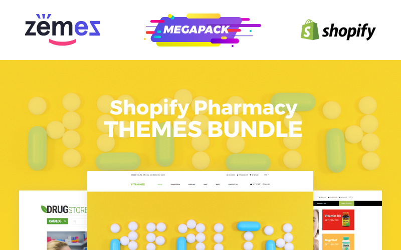 аптечный пакет shopify тема