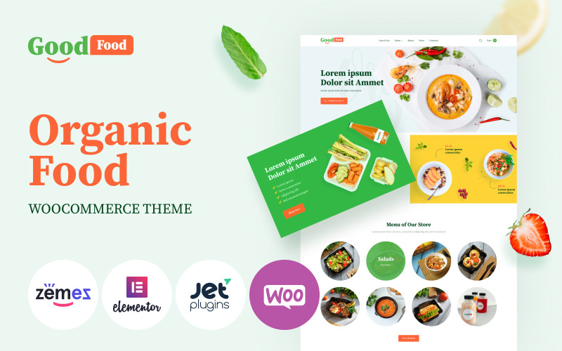 стильный шаблон органической еды тема woocommerce
