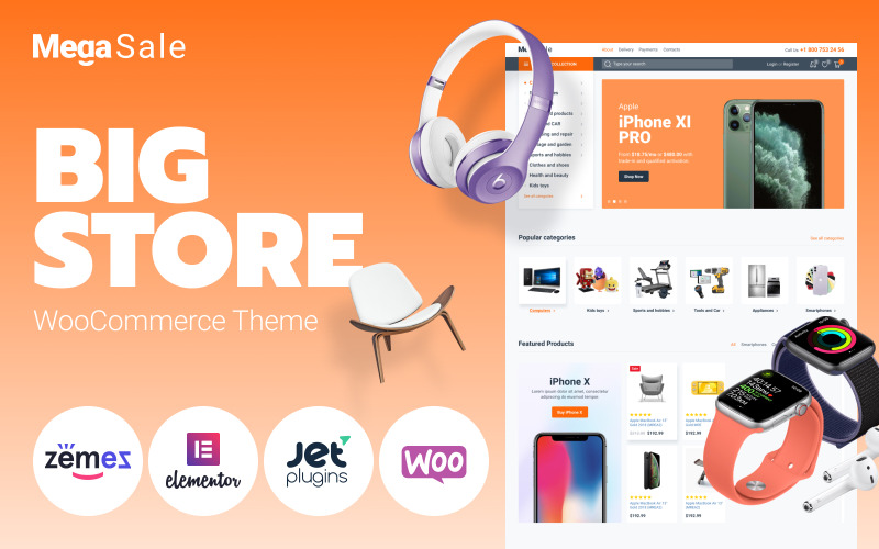 инновационная тема онлайн электронной коммерции super market woocommerce