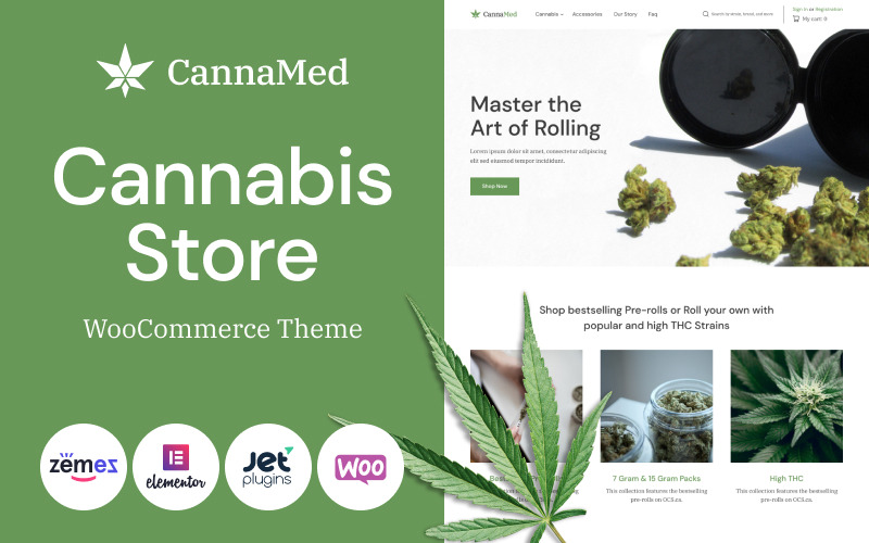 стильная тема медицинской марихуаны woocommerce