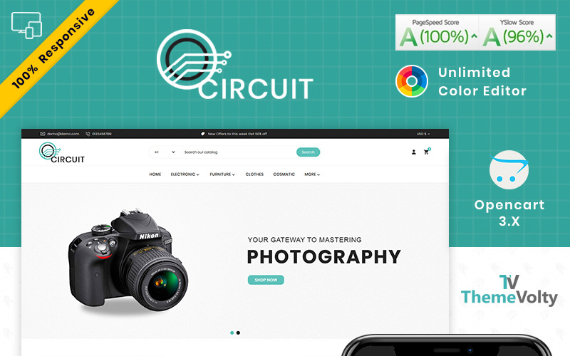 шаблон opencart магазина электроники