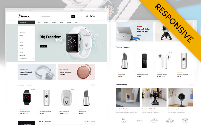 шаблон opencart магазина электроники
