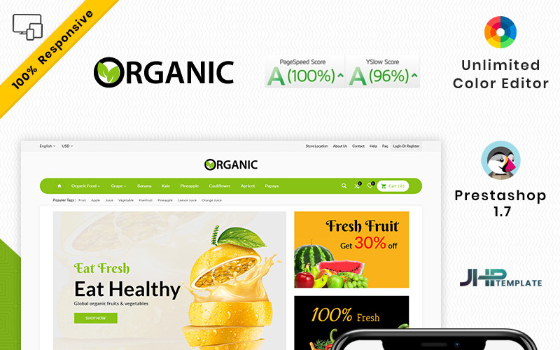 тема органического магазина prestashop