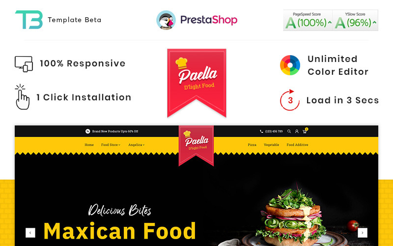 Paella Delight Food And Restaurant PrestaShop Theme