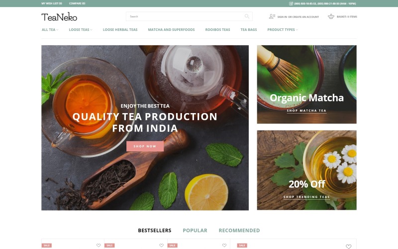 чайный сайт magento theme