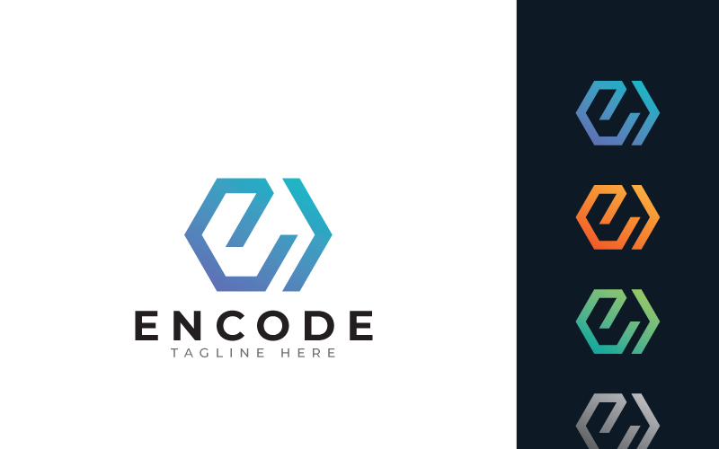 Download Шаблон логотипа "Encode Logo Template" / Encode Logo Template - Шаблон логотипа на тему графика 
