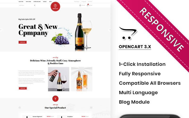 шаблон opencart магазина alchohol store