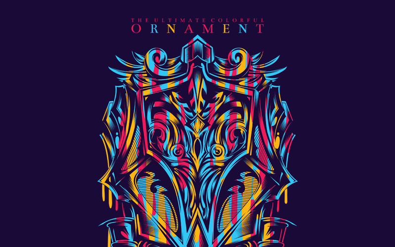 Download T-shirt Design "Colorful Ornament - T-shirt Design" / Colorful Ornament - T-shirt Design - T-shirt Design на тему графика illustration t-shirt design artwork apparel merch fashion style creative artistic custom dope streetwear colorful medieval artsy festival object ornament