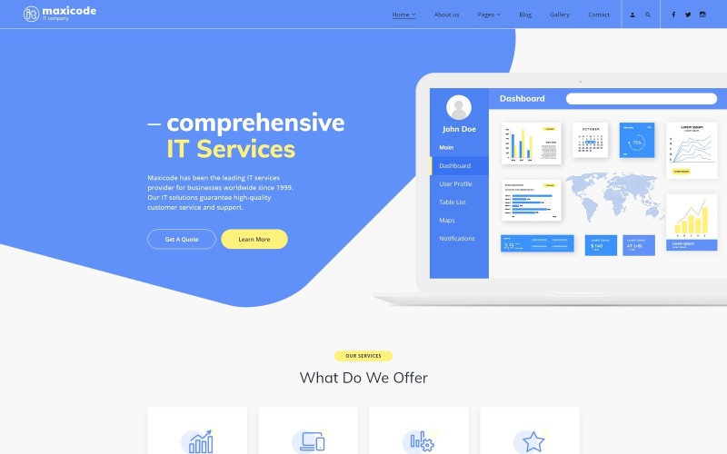 это многостраничный творческий шаблон joomla