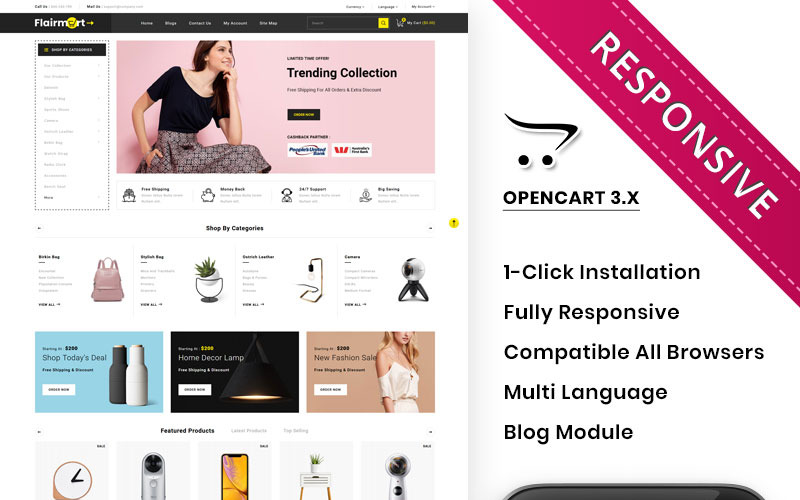 шаблон мега магазина opencart