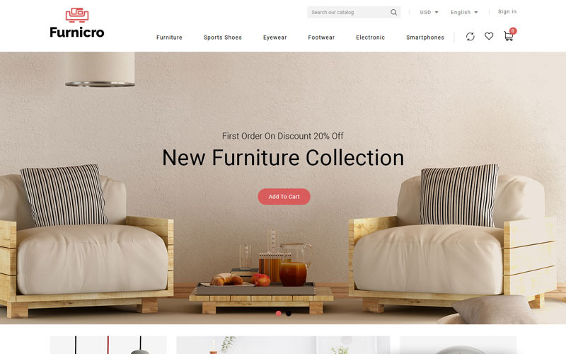мебельный магазин prestashop тема