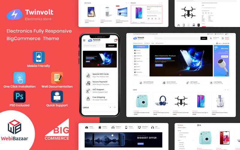 многоцелевая тема bigcommerce работает на основе трафарета
