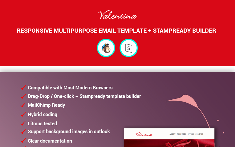 mailchimp + stampready builder шаблон информационного бюллетеня