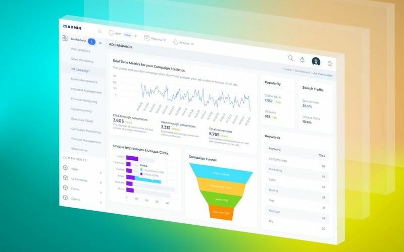 Download UI элементы "Ad Campaign Admin Dashboard UI " / Ad Campaign Admin Dashboard UI  - UI элементы на тему графика 