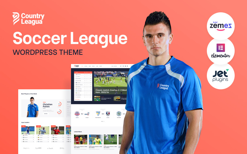 футбольная лига wordpress тема