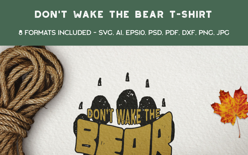 Download T-shirt Design "Don't Wake The Bear - T-shirt Design" / Don't Wake The Bear - T-shirt Design - T-shirt Design на тему графика camping logo bear wildlife wilderness hand-drawn summer badge patch design outdoors svg wanderlust camp travel icon mountains adventure insignia hiking