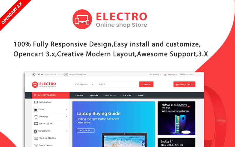 electro лучший шаблон opencart для электроники