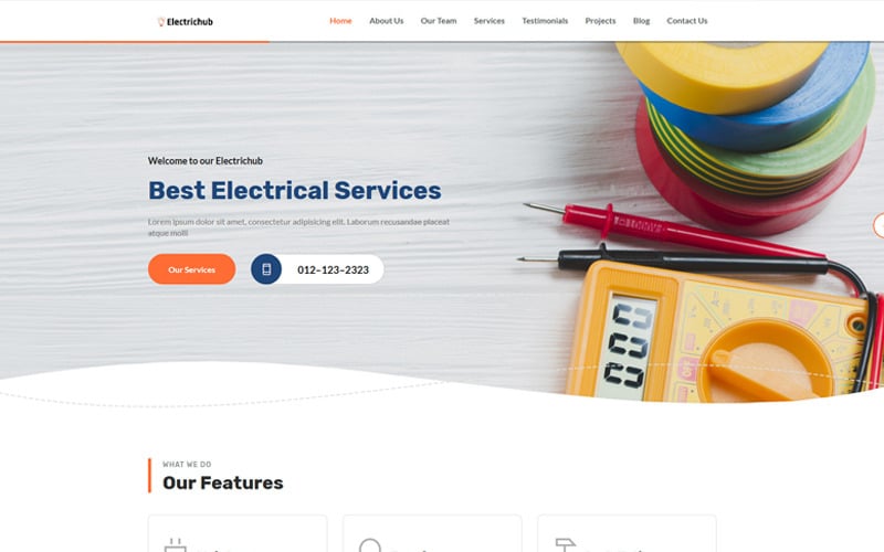 шаблон целевой страницы electrichub