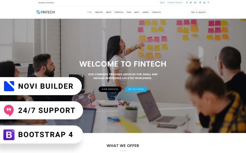 novi builder financial planner шаблон целевой страницы