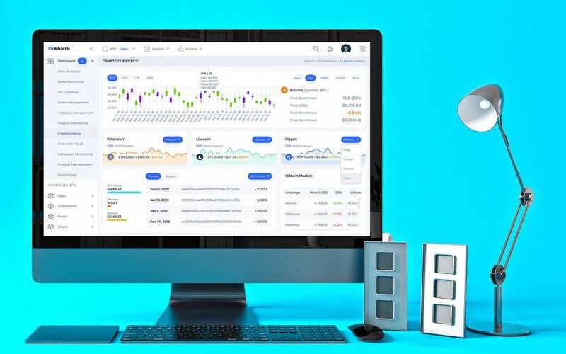 Download UI элементы "Cryptocurrency Admin Dashboard UI " / Cryptocurrency Admin Dashboard UI  - UI элементы на тему графика 