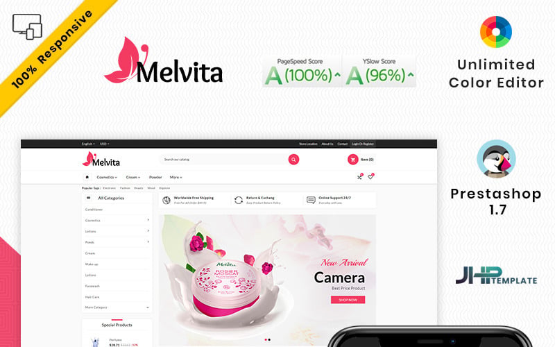 melvita cosmetic super market prestashop тема