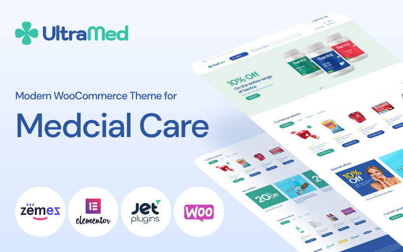 мягкая и отзывчивая тема аптека woocommerce