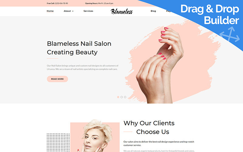 шаблон nail art moto cms 3