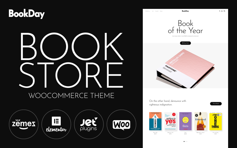 чистый и быстрый дизайн сайта онлайн книжного магазина тема woocommerce