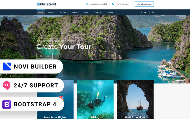 novi builder шаблон сайта онлайн турфирмы novi builder
