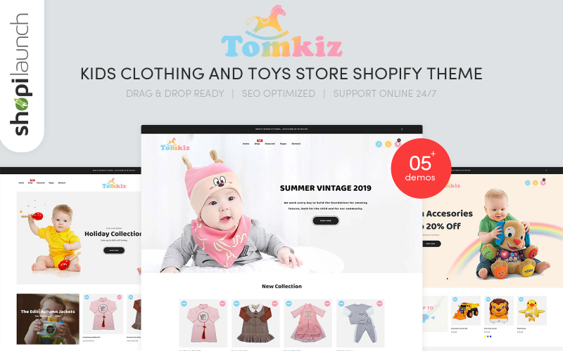 детская одежда и игрушки магазин shopify тема