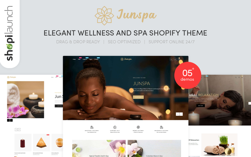элегантная тема wellness &amp; spa shopify