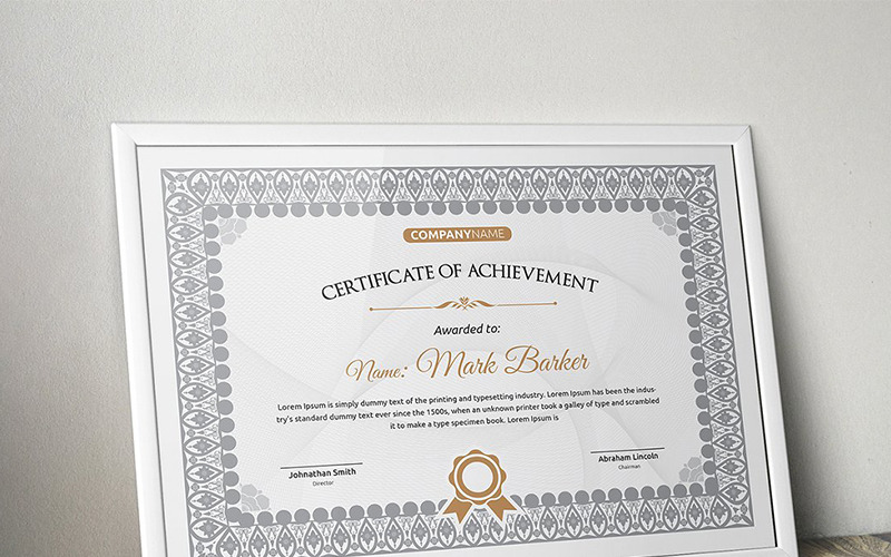Download Шаблон сертификата "Classic Certificate Template" / Classic Certificate Template - Шаблон сертификата на тему графика certificate corporate decorative diploma elegant excellence frame graduation green modern multicolor ornament ornaments paper print ready template professional red simple