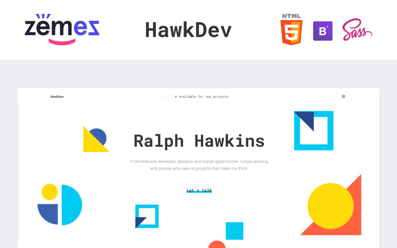 шаблон веб-сайта портфолио веб-разработчика