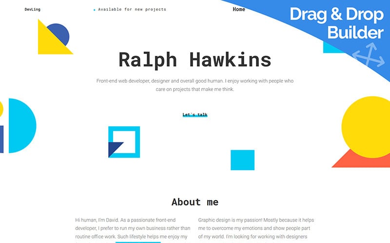 Web Developer Portfolio Moto CMS 3 Template