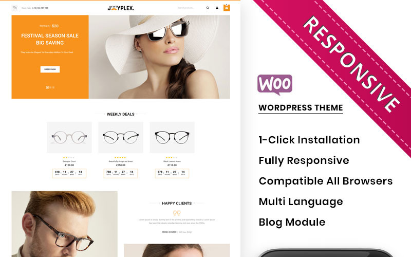 тема магазина очков для глаз woocommerce