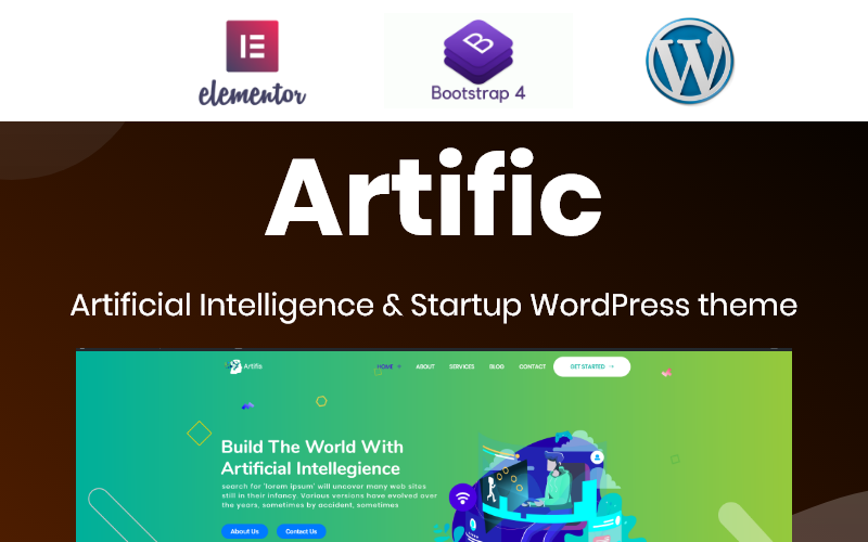 искусственный интеллект и запуск bootstrap wordpress elementor theme