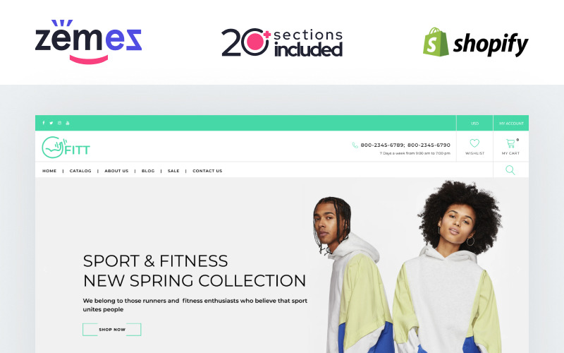 Fitness Online Website Template Shopify Theme