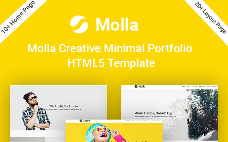 molla creative minimal portfolio html5 шаблон сайта