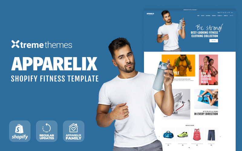 apparelix shopify фитнес шаблон электронной коммерции shopify тема