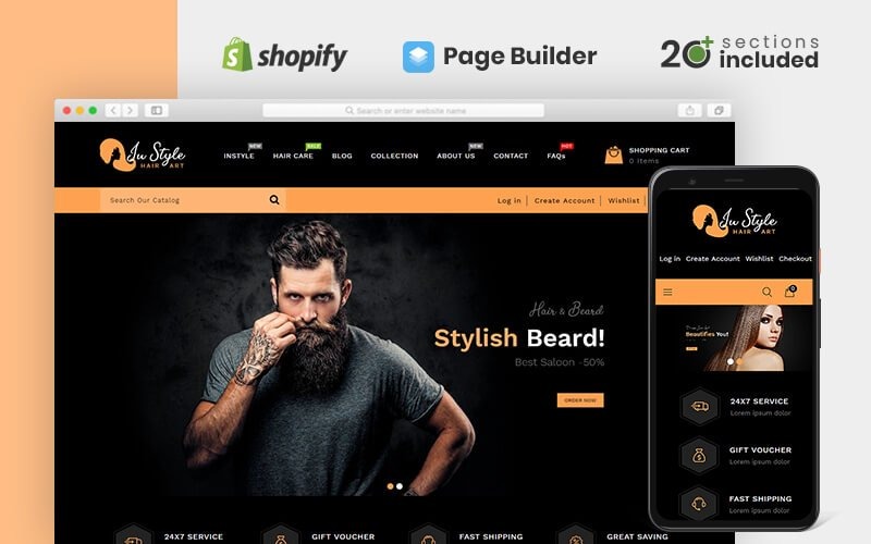 instyle hair art store shopify тема