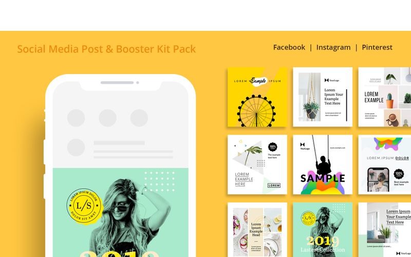Download UI элементы "Social Media Booster Kit Pack UI Elements" / Social Media Booster Kit Pack UI Elements - UI элементы на тему графика 