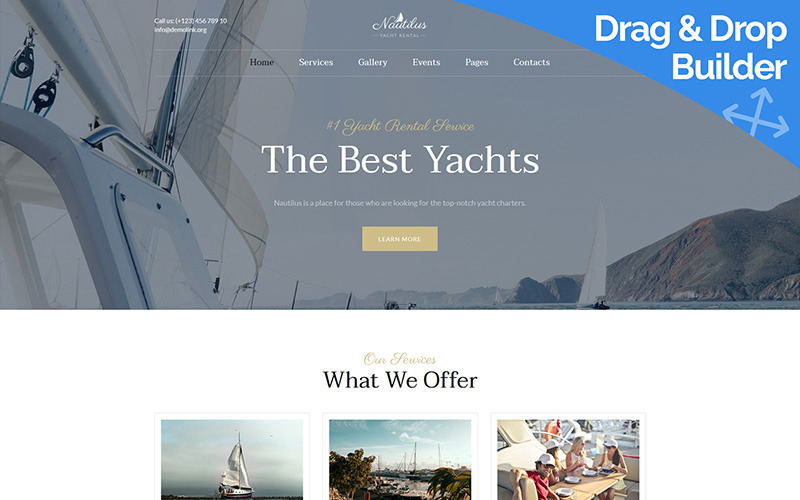 шаблон yachting moto cms 3
