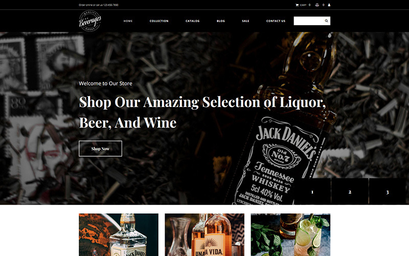 Drinks & Beverages MotoCMS Ecommerce Template