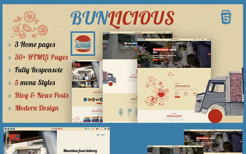 food truck and restaurant html 5 шаблон сайта
