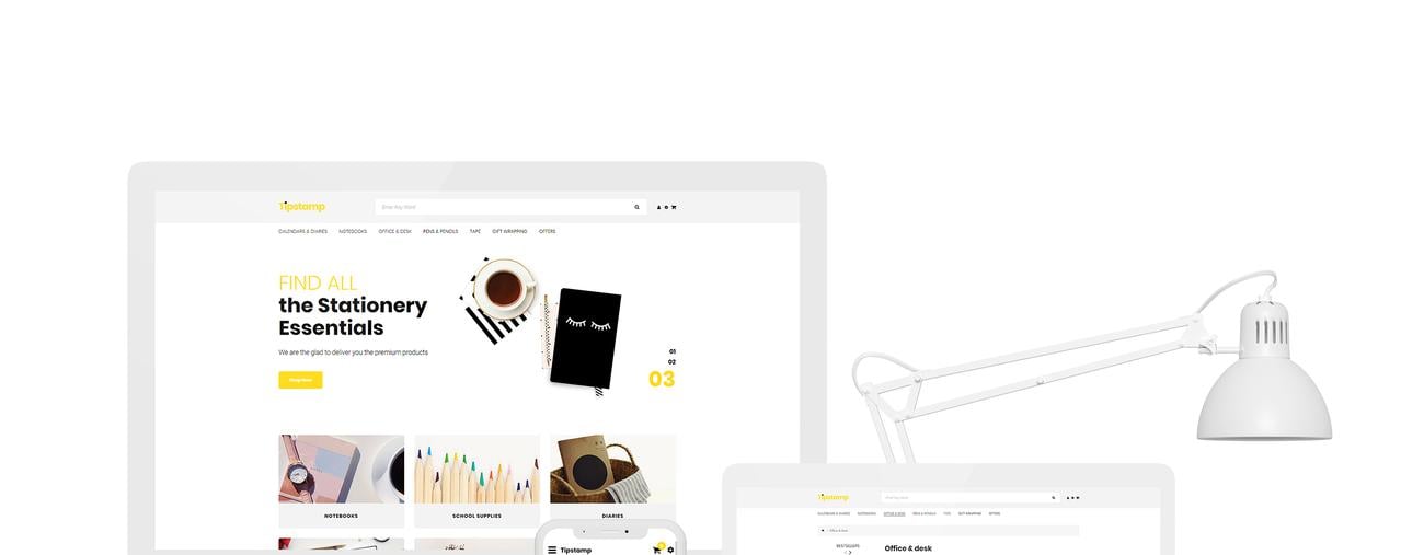 канцелярский магазин чистый шаблон opencart