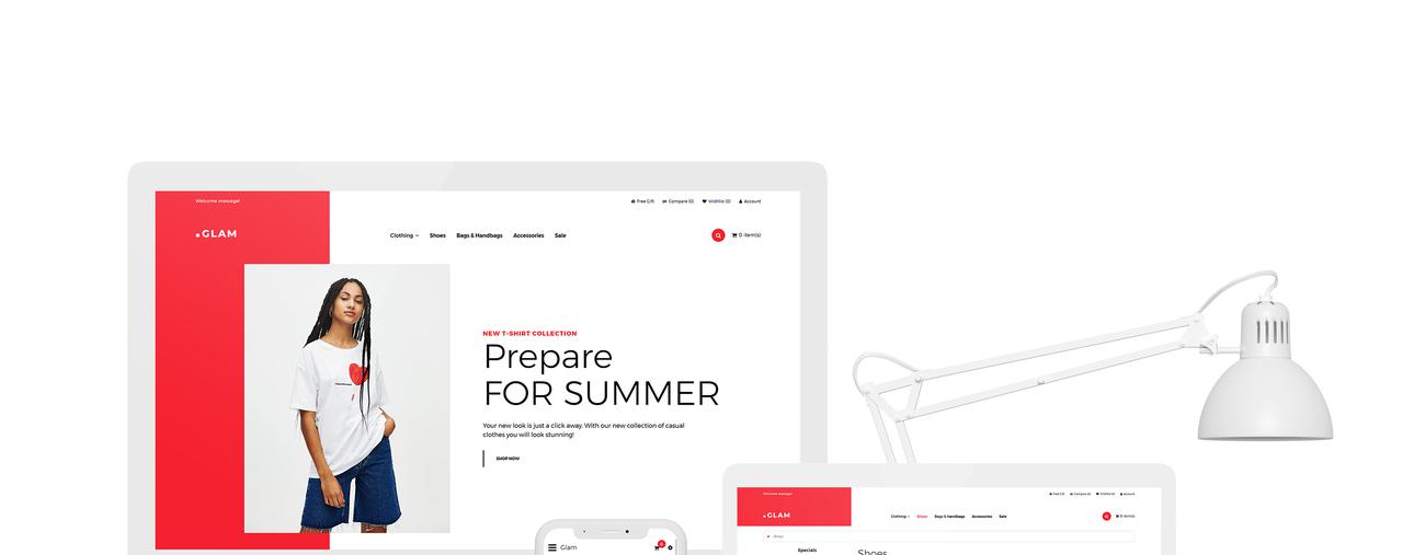 модный магазин креативный шаблон opencart